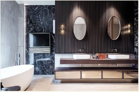 Solid wood bathroom vanity