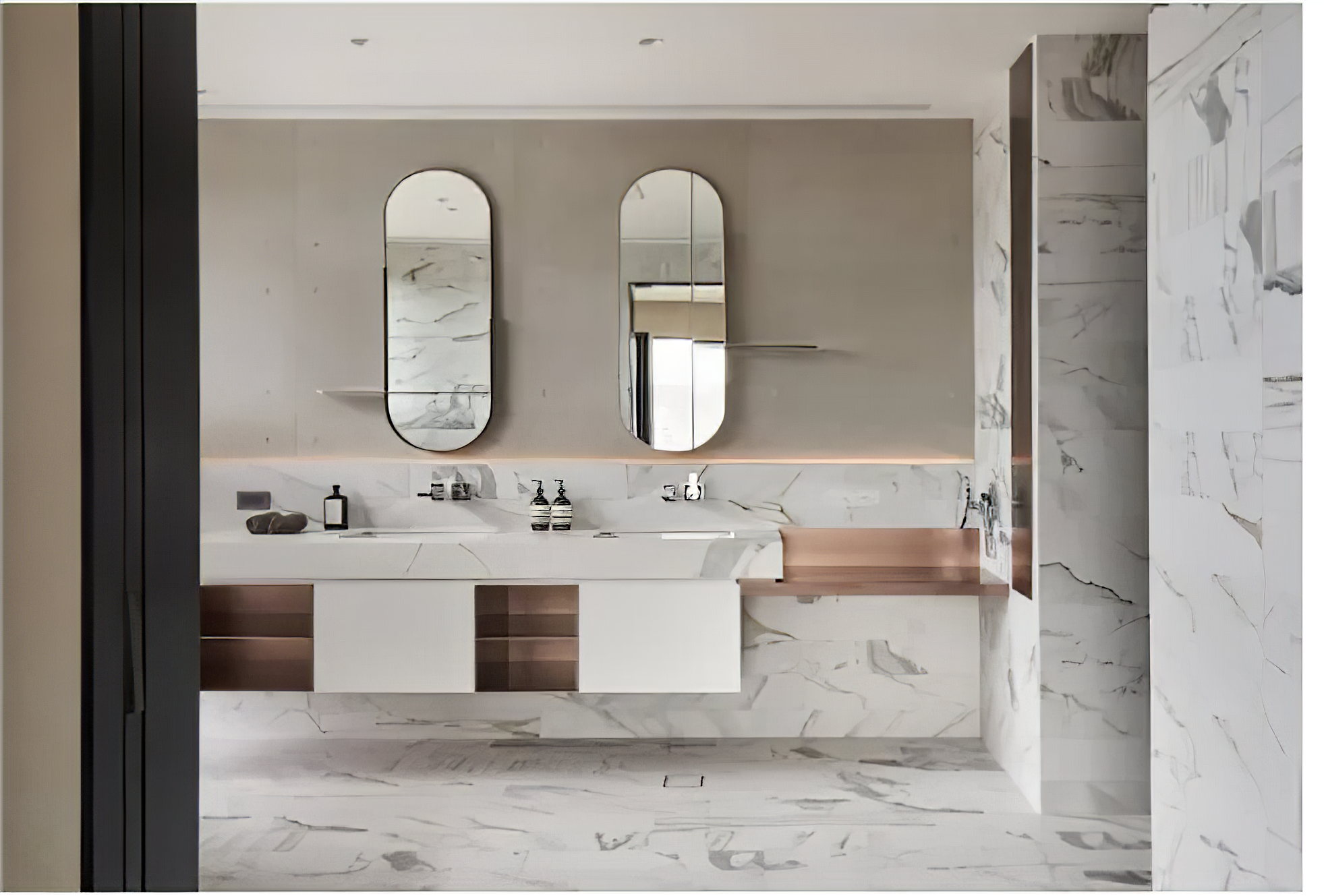 Bathroom vanity by materials