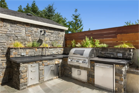 Stone Outdoor Kitchen Cabinets